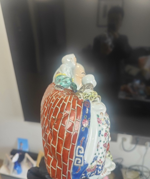 古玩陶瓷民國 粉彩五子登科彌勒佛擺件真品鑒賞圖