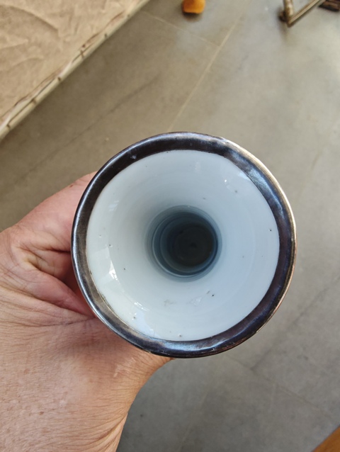 古玩陶瓷博古紋小花觚真品鑒賞圖