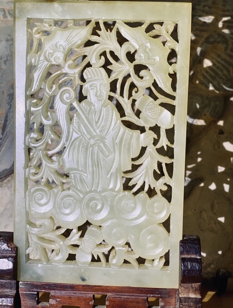 古玩玉器岫巖玉硯屏真品鑒賞圖