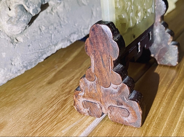 古玩玉器岫巖玉硯屏真品鑒賞圖