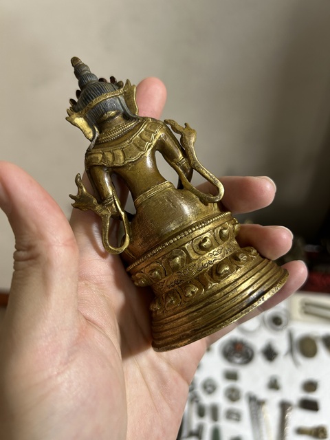 古玩銅器銅鎏金無量壽真品鑒賞圖