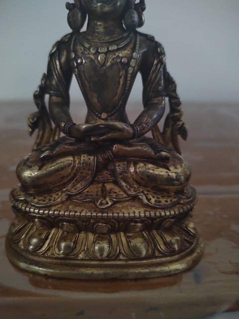 古玩銅器無量壽佛真品鑒賞圖