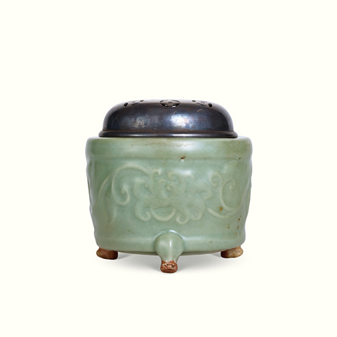 古玩陶瓷日本明治仿龍泉香爐真品鑒賞圖