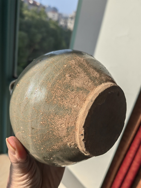 古玩陶瓷岳州窯青釉罐真品鑒賞圖