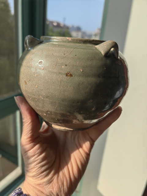 古玩陶瓷岳州窯青釉罐真品鑒賞圖