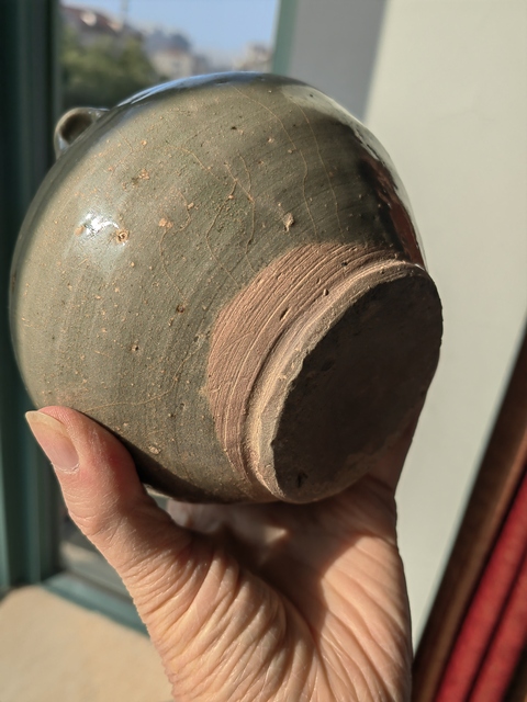 古玩陶瓷岳州窯青釉罐真品鑒賞圖