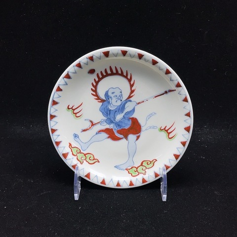 古玩陶瓷青花紅綠彩盤真品鑒賞圖