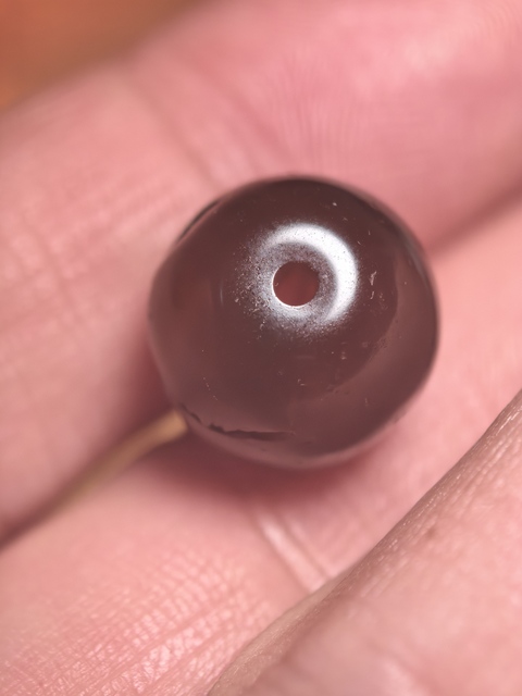 古玩玉器老瑪瑙珠真品鑒賞圖