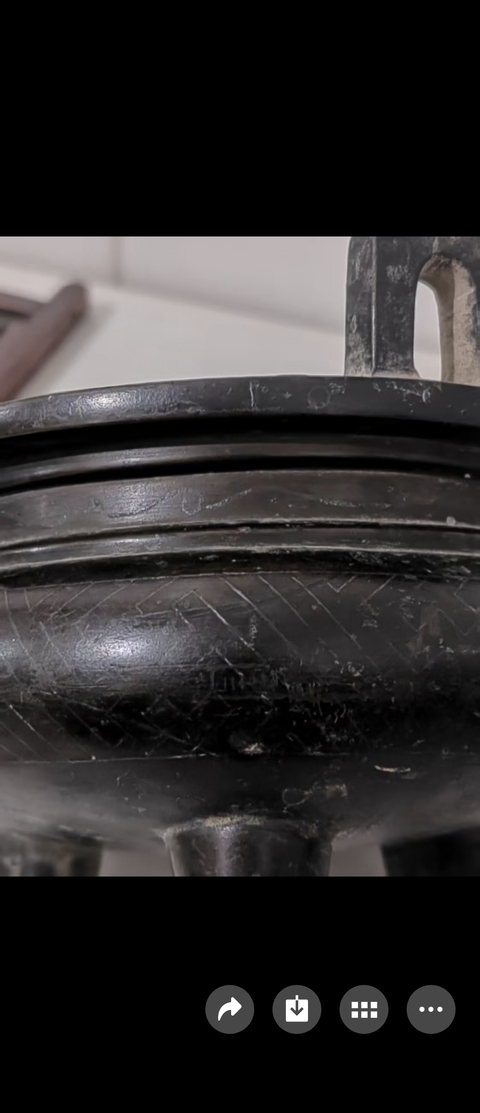 古玩銅器石叟款錯銀三足爐真品鑒賞圖