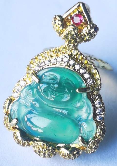 古玩玉器彌勒墜真品鑒賞圖