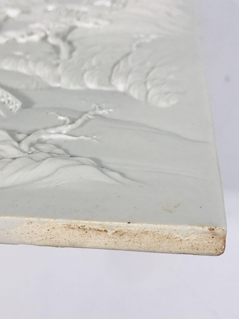 古玩陶瓷山水紋雕瓷瓷板畫真品鑒賞圖