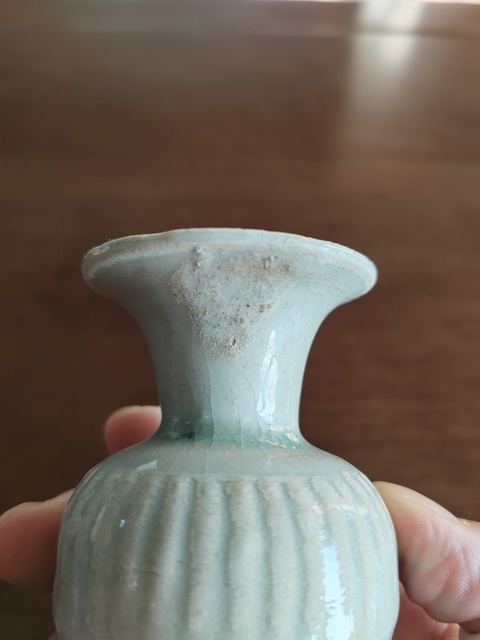 古玩陶瓷湖田窯影青釉撇口瓶真品鑒賞圖