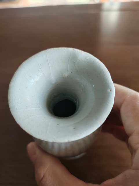 古玩陶瓷湖田窯影青釉撇口瓶真品鑒賞圖