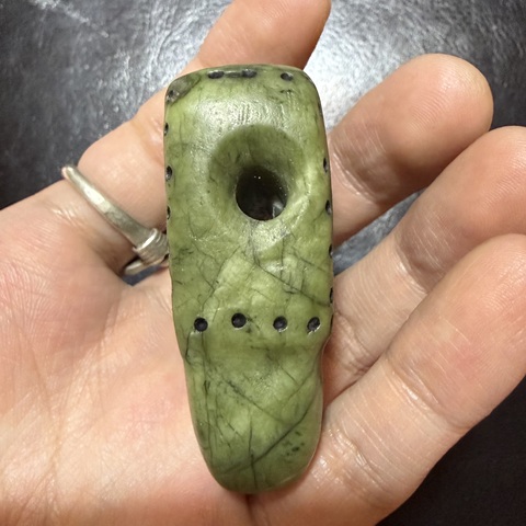 古玩玉器古玉文玩三通配珠真品鑒賞圖