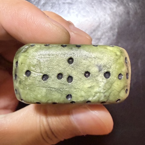 古玩玉器古玉文玩三通配珠真品鑒賞圖