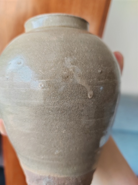 古玩陶瓷越窯系青瓷罐真品鑒賞圖