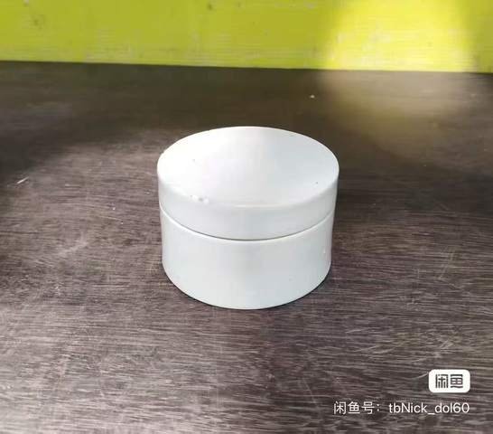 古玩陶瓷晚清白釉印泥盒真品鑒賞圖