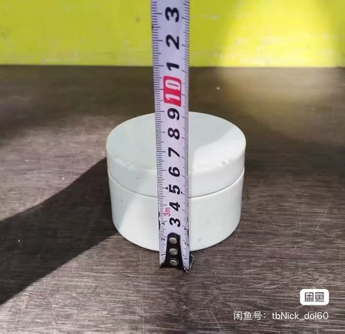 古玩陶瓷晚清白釉印泥盒真品鑒賞圖