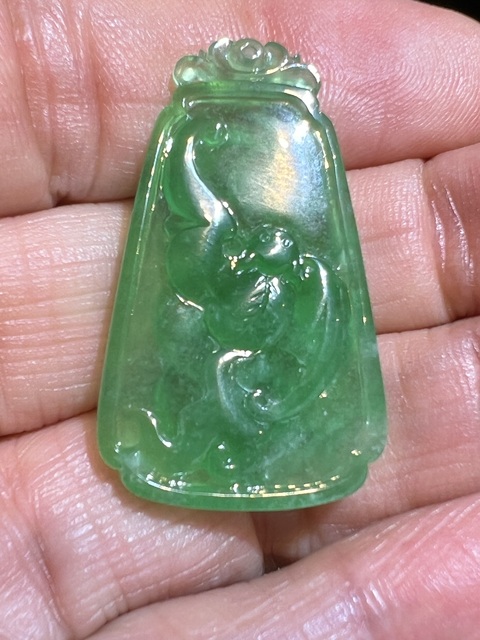 古玩玉器天然翡翠掛件真品鑒賞圖