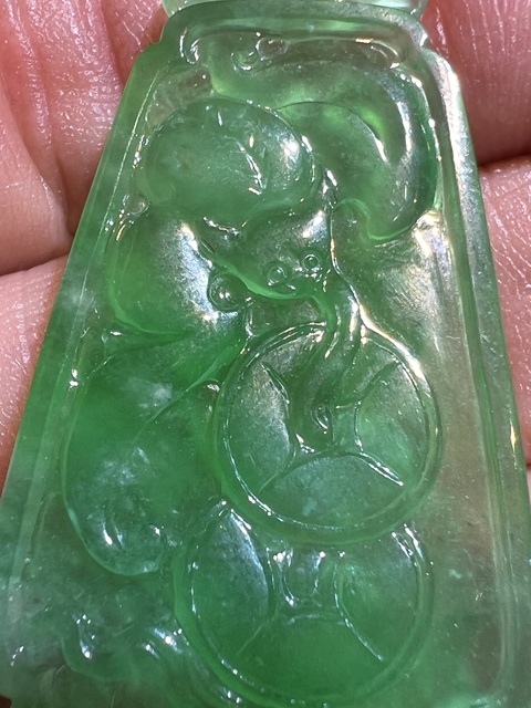 古玩玉器天然翡翠掛件真品鑒賞圖