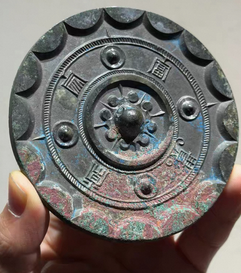 古玩銅器漢代家常貴福銅鏡真品鑒賞圖