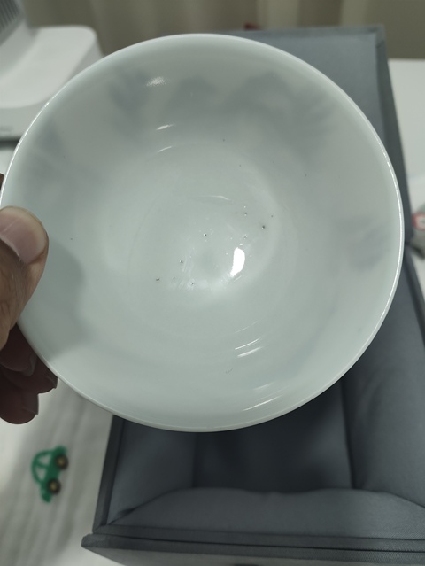 古玩陶瓷清道光·若深珍藏款·山水風景高士圖茶碗真品鑒賞圖