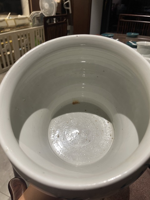 古玩陶瓷青花滿池鴛鴦紋馬蹄尊真品鑒賞圖