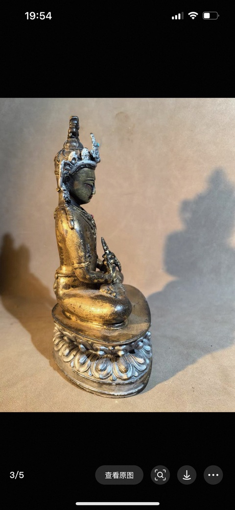 古玩銅器銅無量壽真品鑒賞圖