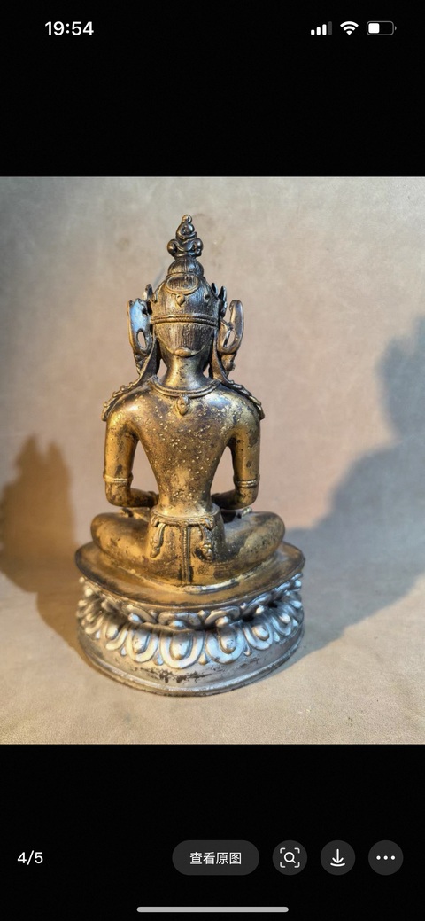 古玩銅器銅無量壽真品鑒賞圖