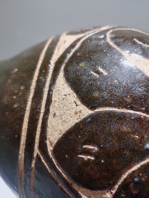 古玩陶瓷磁州窯剔刻花嘟嚕瓶真品鑒賞圖