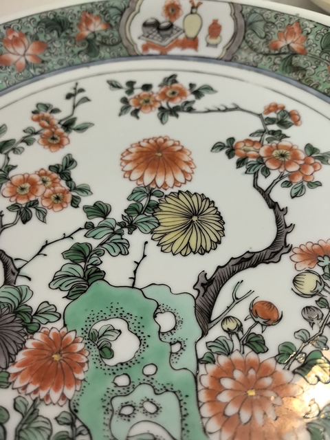 古玩陶瓷五彩盤真品鑒賞圖