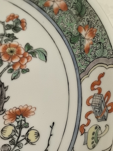 古玩陶瓷五彩盤真品鑒賞圖