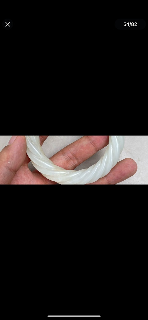 古玩玉器和田玉膠絲環真品鑒賞圖