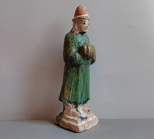 古玩陶瓷明代三彩人物站立俑拍賣，當前價格114元