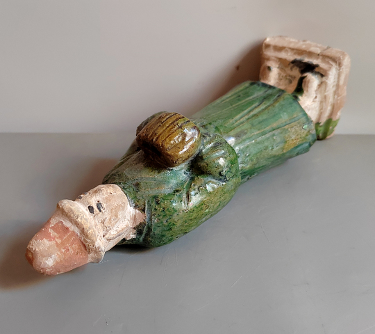 古玩陶瓷明代三彩人物站立俑拍賣，當前價格114元