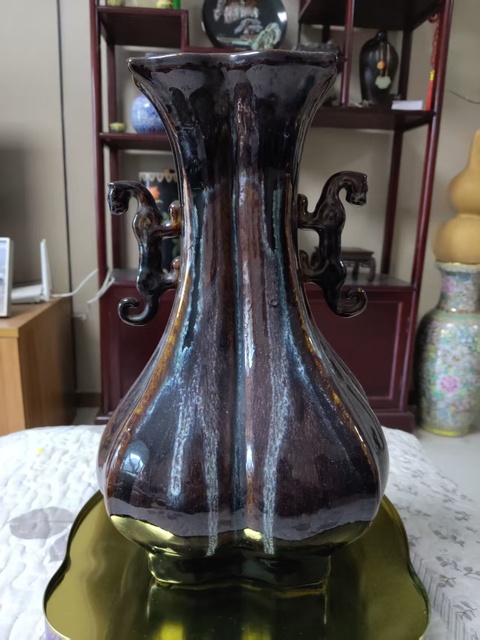 古玩陶瓷窯變釉瓶真品鑒賞圖