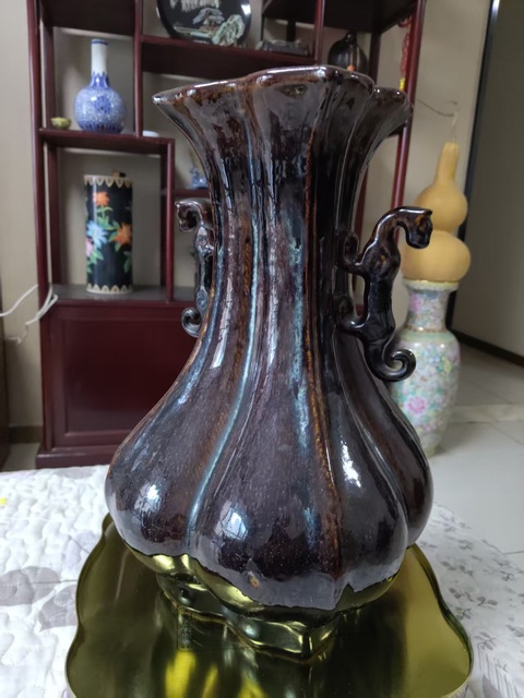 古玩陶瓷窯變釉瓶真品鑒賞圖