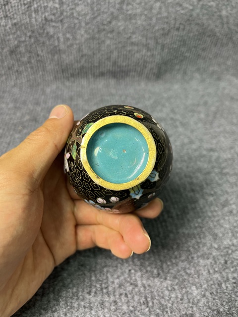 古玩雜項銅胎掐絲琺瑯小賞瓶真品鑒賞圖