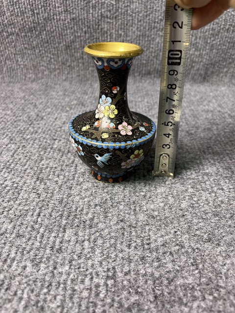 古玩雜項銅胎掐絲琺瑯小賞瓶真品鑒賞圖