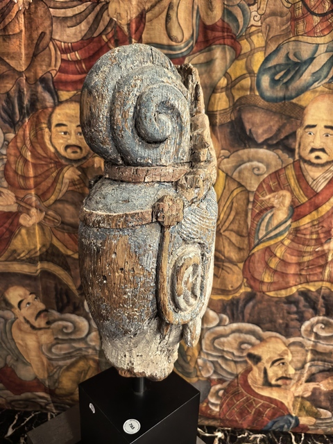 古玩雜項仿宋木雕觀音頭像真品鑒賞圖