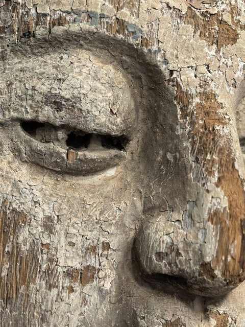 古玩雜項仿宋木雕觀音頭像真品鑒賞圖