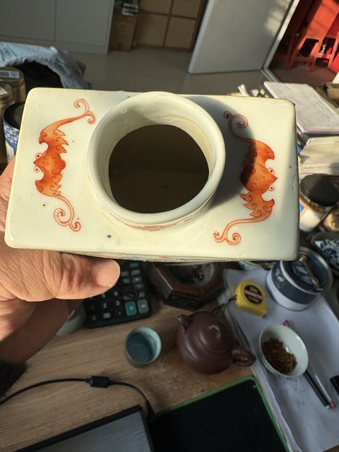 古玩陶瓷花鳥紋粉彩四方茶葉罐真品鑒賞圖