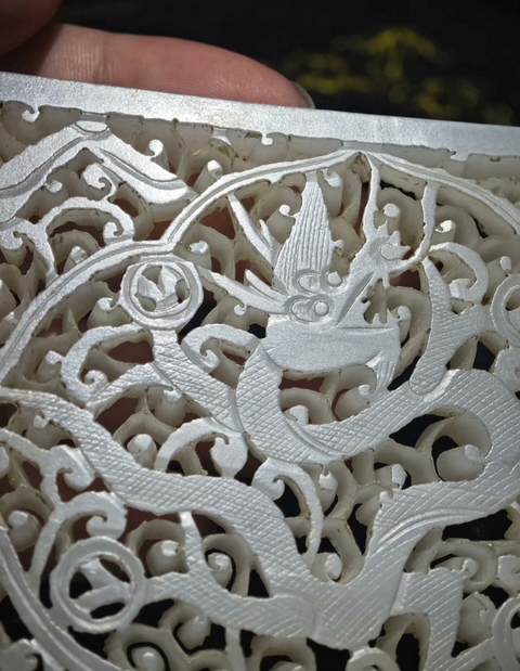 古玩玉器和田玉龍紋牌真品鑒賞圖