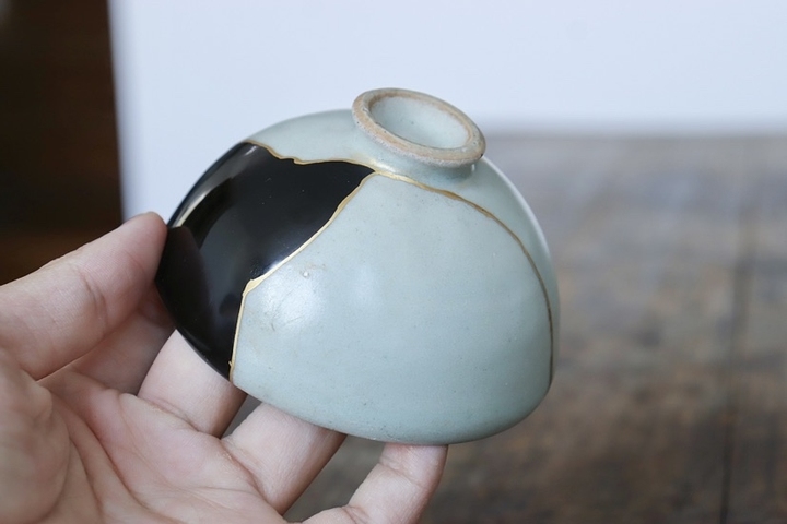 古玩陶瓷龍泉青瓷粉青釉泡泡盞真品鑒賞圖