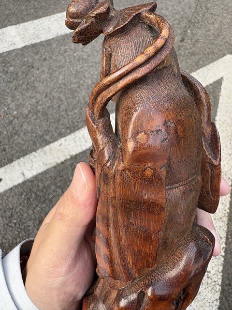 古玩雜項竹雕和合二仙真品鑒賞圖