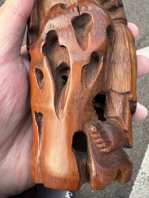 古玩雜項竹雕和合二仙真品鑒賞圖