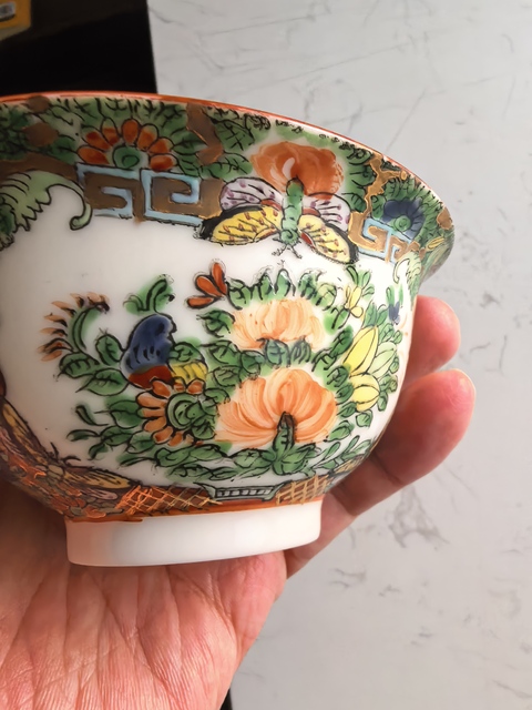 古玩陶瓷創匯廣彩人物故事蓋碗真品鑒賞圖