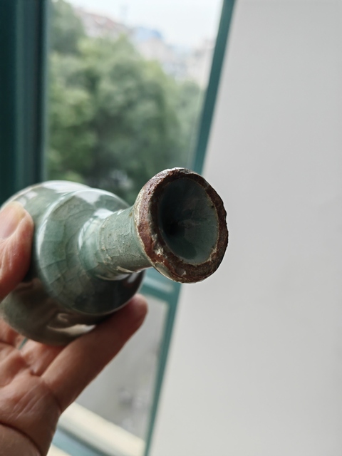 古玩陶瓷龍泉青瓷翠青釉高足杯真品鑒賞圖