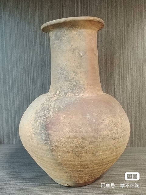 古玩陶瓷紅陶撇口瓶真品鑒賞圖