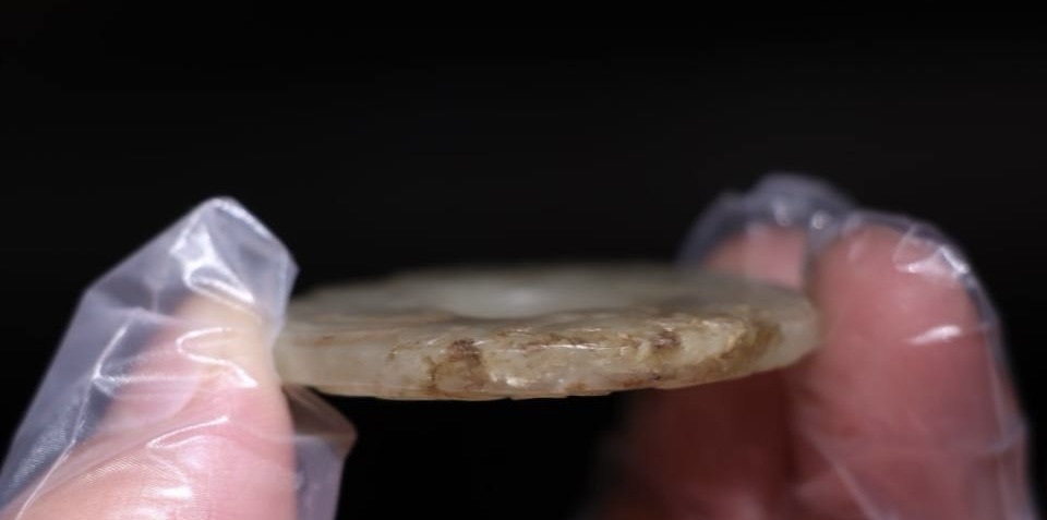 古玩玉器仿古螭龍紋玉璧真品鑒賞圖